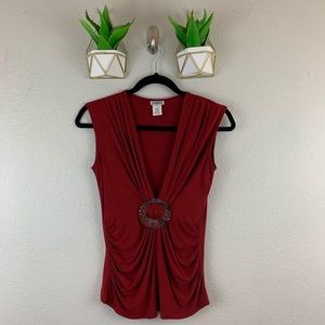 Usindo Knit Top Size Small Red Boho Hippie